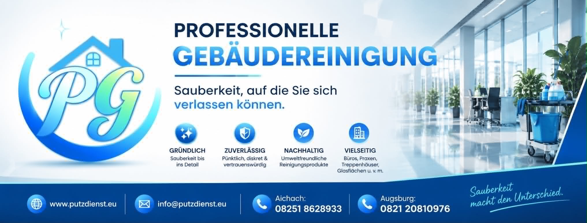 Gebäudereinigung Putzdienst - Robert-Bosch-Straße 8 - 86551 Aichach - info@putzdienst.eu